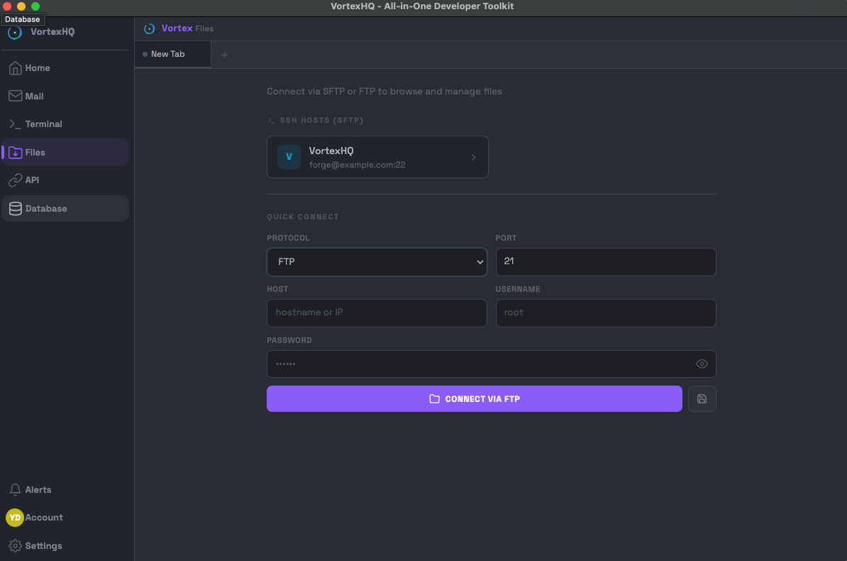 VortexHQ — FTP / SFTP